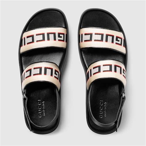 gucci stripe strap sandal|gucci closed toe sandals.